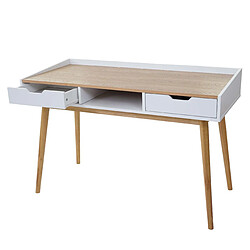 Decoshop26 Bureau avec tiroirs de rangement compartiment de rangement 120x55cm MDF aspect frêne 04_0001403