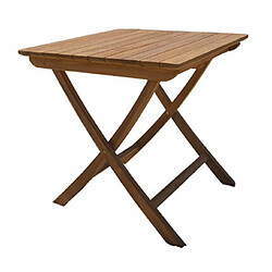 Mes Table de jardin carrée 70x75 cm en teck naturel