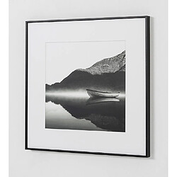 Pegane Ensemble de 2 tableaux imprimés de 2 paysage noir et blanc avec un cadre en bois noir- Longueur 100 x Profondeur 4 x Hauteur 50 cm pas cher