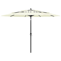 ComfortXL Parasol à 3 Niveaux Avec Mât En Aluminium Sable 3 M 