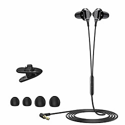 3.5Mm Écouteur 90 Degrés Volume Fil Contrôle In-Ear Subwoofer Musique Gaming Écouteurs Noir 