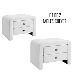 Meubler Design Table Chevet Design Blanc Eva X2 