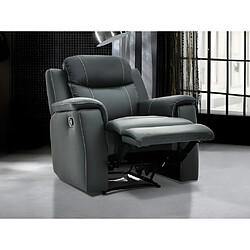 Vente-Unique Fauteuil relax EVASION en cuir - Gris