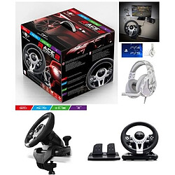 Volant et pédales de jeu Vidéo Race Pro Wheel 2 compatible Xbox Séries X|S PS4 PS3 SWITCH PC SPIRIT OF GAMER + CASQUE GAMER PS4-PS5