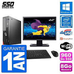 PC Fujitsu D556 DT Ecran 22" Intel G4400 RAM 8Go SSD 960Go Windows 10 Wifi · Occasion 