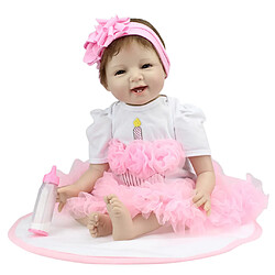 Reborn Dolls fille vinyle Calin Coussin Tétine Mon Amie - Poupée Fille Soft - Girl Doll Kids Toy - 55cm