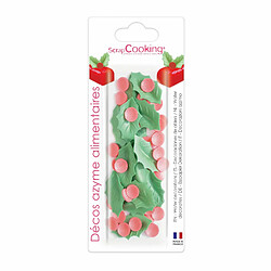 Scrapcooking Décorations en feuille azyme - Houx de Noël