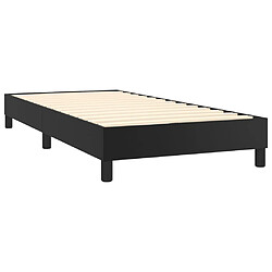 Avis vidaXL Sommier à lattes de lit avec matelas Noir 100x200 cm Similicuir