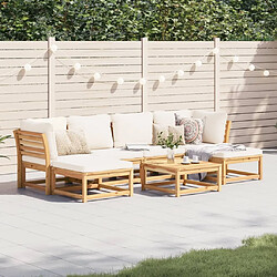 vidaXL Salon de jardin avec coussins 7 pcs bois massif d'acacia 