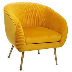 Atmosphera, Createur D'Interieur Fauteuil "solaro" en velours plissé atmosphera - ocre