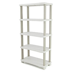 Pegane Etagère de rangement 5 niveaux intérieur/extérieur coloris beige - Longueur 90 x Profondeur 45 x Hauteur 184 cm 