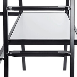 Acheter Cstore OXFORD - lit mezzanine avec bureau en métal époxy noir sommier inclus 140x190 cm