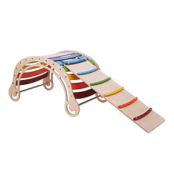 KateHaa Arche d'escalade XXL en bois avec mur d'escalade aux couleurs de l'arc-en-ciel | Arche d'escalade intérieure / Structure d'escalade pour enfants | Jouets Montessori