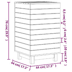 vidaXL Panier à linge blanc 44x44x76 cm bois massif de pin pas cher