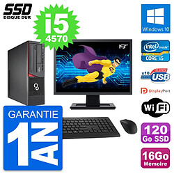 PC Fujitsu E720 E85+ DT Ecran 19" i5-4570 RAM 16Go SSD 120Go Windows 10 Wifi · Occasion 