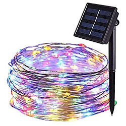 Outad 10 M Guirlande lumineuse LED en fil de cuivre solaire avec 8 Modes 100 lumières-couleur