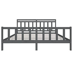 Avis vidaXL Cadre de lit sans matelas gris bois massif 200x200 cm