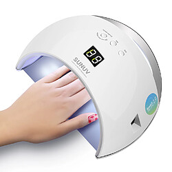 Universal Sèche-ongles UV Sun6 48W Capteur automatique Lampe UV portable pour séchage Modèle cryogénique Double alimentation Manucure rapide Lampe LED | Lampe LED pour ongles | Sèche-ongles UV(blanche) 