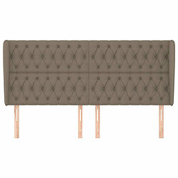 Avis Maison Chic Tête de lit scandinave avec oreilles,meuble de chambre Taupe 183x23x118/128 cm Tissu -MN80951