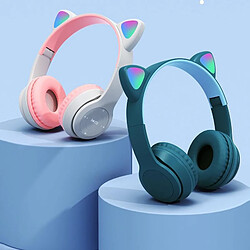 GUPBOO Oreilles de chat casque sans fil Bluetooth musique casque stéréo casque avec micro enfants casque pour fille Gamer pas cher