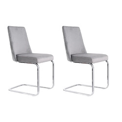 ComfortXL Lot De 2 Chaises De Salle À Manger En Velours Gris