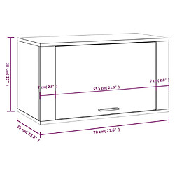 vidaXL Armoire à chaussures murale Blanc brillant 70x35x38 cm pas cher