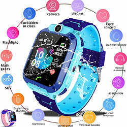 Q12B Montre Intelligente Pour Enfants Montre Téléphone Pour Android Ios Life Étanche Lbs Positionnement 2G Carte Sim Dail Appel Bleu pas cher