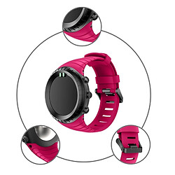 Wewoo Bracelet Magenta pour Sunnto Core Series Boucles Carré Silicone TPU Boucle D'acier pas cher