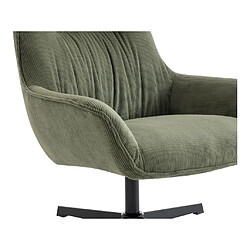 Acheter Vente-Unique Fauteuil pivotant en velours côtelé vert GALATI