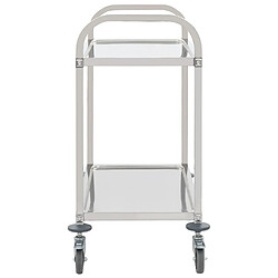 Avis Maison Chic Desserte de cuisine | Chariot de cuisine | Meuble de rangement roulant à 2 niveaux 96,5x55x90 cm Acier inoxydable -GKD51987