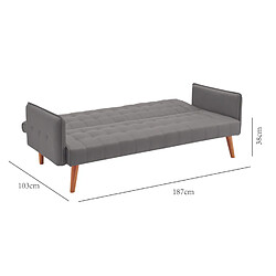 Acheter Concept Usine Canapé convertible scandinave 3 places en tissu gris SVEG