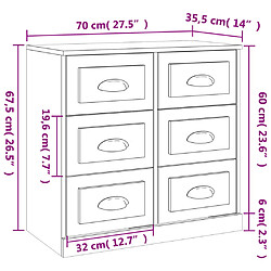 vidaXL Buffets 2 pcs gris béton bois d'ingénierie pas cher