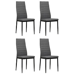 Decoshop26 Lot de 4 chaises de salle à manger cuisine design moderne en tissu gris clair CDS021504 