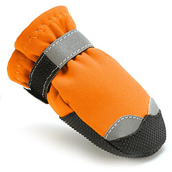 Avis 4 paires de bottes pour chien pour animaux de compagnie, antidérapantes, étanches à l'animal, protège-pattes, chaussures de chien, orange-S