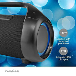 NEDIS Enceinte Bluetooth amplifiée mobile 120W MEGA BASS / USB +USB-C IPX5 LED RGB -TWS AUX 6.35mm- ETANCHE SUR BATTERIE