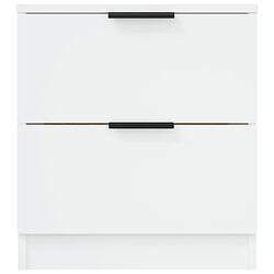 Avis vidaXL Tables de chevet 2 pcs Blanc Bois d'ingénierie