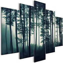 Decoshop26 Tableau toile de décoration murale impression premium en 5 parties sur châssis en bois motif Forêt Noire 100x50 cm 11_0018085