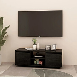 Avis Maison Chic Meuble TV scandinave - Banc TV pour salon Noir 110x30x40 cm Bois de pin massif -MN68823