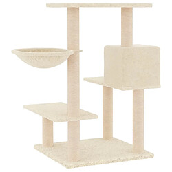 Arbre à chat avec griffoirs,niche pour chat en sisal crème 82,5 cm -MN79289 pas cher