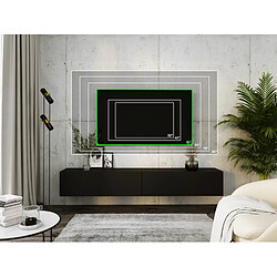 Acheter 3XELIVING Meuble TV suspendu, D: l : 170 cm, H : 34 cm, P : 32 cm NOIR MAT