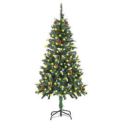 vidaXL Sapin de Noël artificiel pré-éclairé et pommes de pin 150 cm 