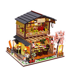 DIY Miniature Dollhouse Kit avec Meubles et LED Lumière, Chaud Sushi Shop En Bois Dollhouse Kit, Cadeaux