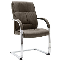 vidaXL Chaise de bureau cantilever Taupe Tissu