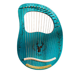 Acajou Single Board Lyre Harp Metal 16 Cordes Avec Clé & Sac Bleu