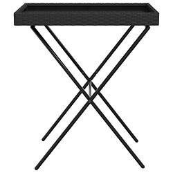 Acheter vidaXL Table à plateau pliable noir 65x40x75 cm résine tressée