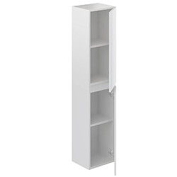 Pegane Colonne de salle de bain en mélamine coloris blanc - Longueur 30 x profondeur 27 x Hauteur 140 cm