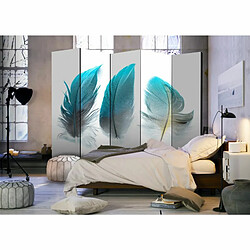 Paris Prix Paravent 5 Volets Blue Feathers 172x225cm