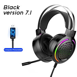 Acheter GUPBOO BENTOBEN casque de jeu filaire 7.1 son Surround casque stéréo USB Microphone respiration lumière rvb pour casque de jeu PC