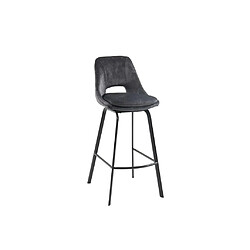 Acheter Vente-Unique Lot de 2 tabourets de bar - Velours et Métal - Anthracite - KELINE de Maison Céphy