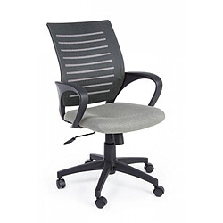 Webmarketpoint Chaise de bureau grise avec roulettes et accoudoirs